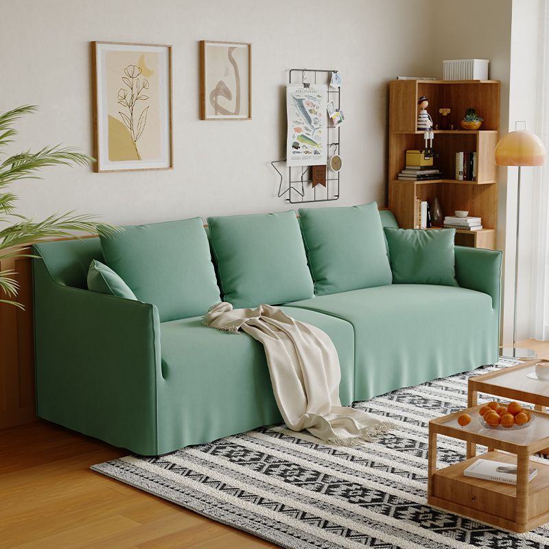 Standard Sofa/Loveseat in Light Gray/Emerald Green/Beige with Dressmaker Skirt and 5 Pillows