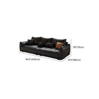 Contemporary Modern Solid Color Stain Resistant Standard Sofa/Loveseat/Single Sofa in Midnight Black with 1-seater/Seats 5/Seats 4 and 2 Pillows
