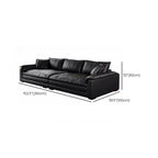 Modish Solid Color Stain Resistant Standard/Single Sofa in Black for 4/3/5 Person with 2 Pillows