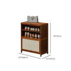 Tan Bamboo 9 Tiers/7 Tiers/5 Tiers Storage for Shoes with Dustproof Cover