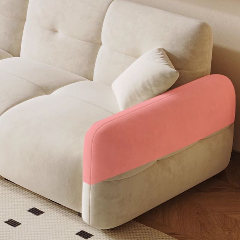 Modish Solid Color Stain Resistant Standard Sofa in Grey/Rose/Emerald Green with 4-seater/5 Person/6-Seater and 2 Pillows