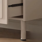 Chalk Casual Raw Wood Combo Dresser with 3 Drawers and Hutch, 3 Interior Shelves, Horizontal