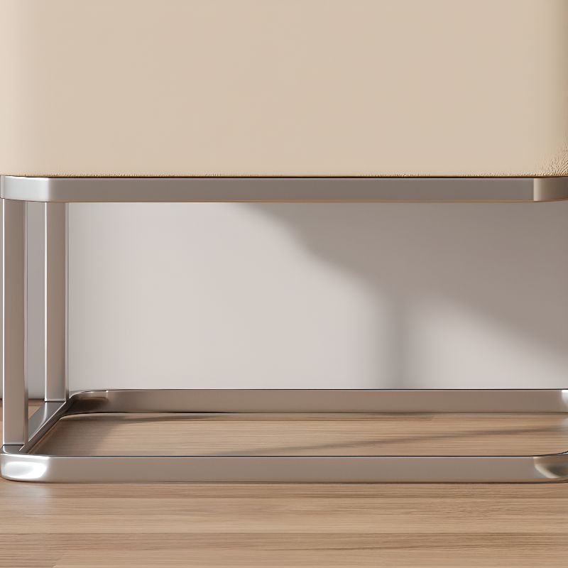 Casual Standard Vanity Set with Light Gray/Tangerine Color/Tan Chair, 3 Drawers, Pine Wood Frame, LED Mirror