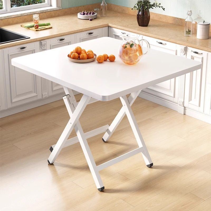 Midnight Black/White/Natural Finish Trendy Folding Square Fold-up Card Table with Scratch-shielded MDF Wood Top