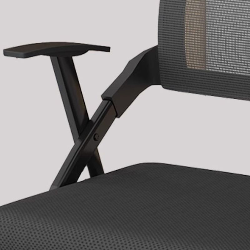 Solid Color Metal Side Chair with Handrail, Foldable Design for Tile Flooring - 1 Chair