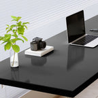 Casual Writing Desk with Easy Assembly, Scratch-proof Sleigh Base, Ink Pine Wood/Slate Top