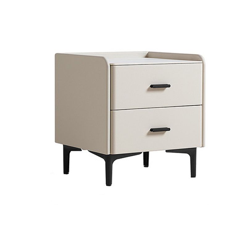 Modish Nightstand With Drawer Organization and Elegant Stone Countertop