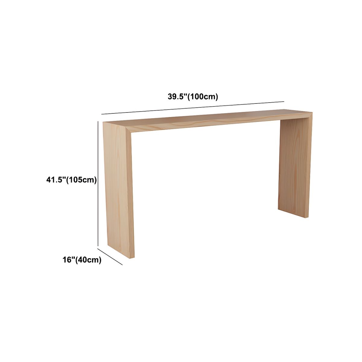 Modern Rectangle Solid Wood Bar Table Set 1/7 Pieces Counter Table with Backless Stools