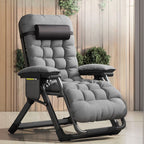 Art Deco Ink/Grey Solid Color Recliner Chair with Non Rocking Base and Locking Back Angle, Tufted Detachable Cushion Included/Not Included