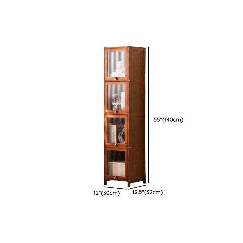 Sepia Organizing Shelf with 5-Cabinet/4-Cabinet/3 Cabinets and 5-Shelf/4 Shelves/3-Shelf in Vertical Closed Back Design