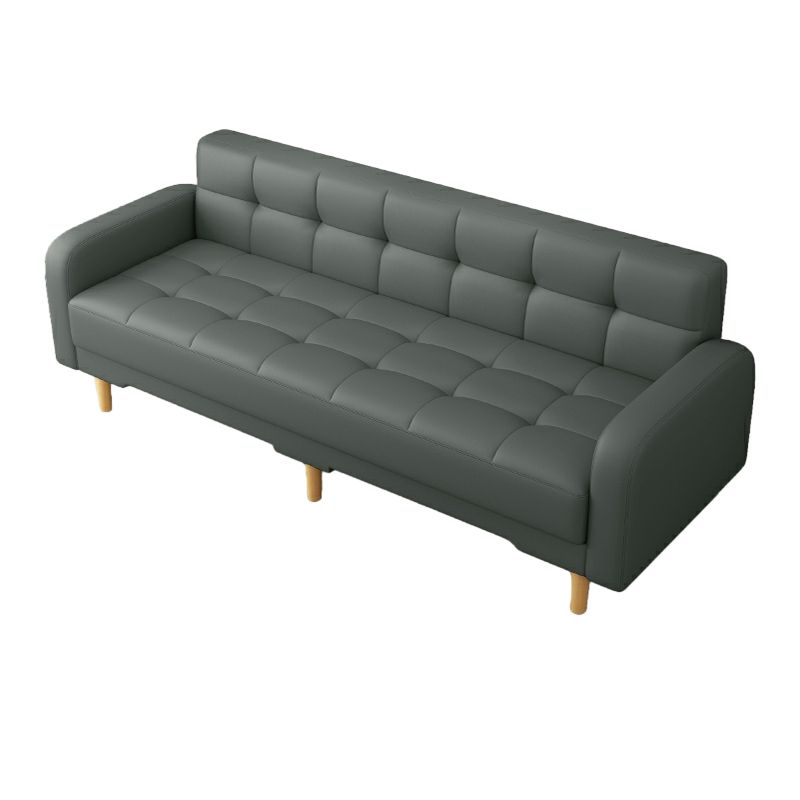 Square Arm Foldable Convertible Sofa with Biscuit Back for Living Spaces