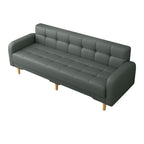 Square Arm Foldable Convertible Sofa with Biscuit Back for Living Spaces