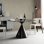 Ink Base Stone Dining Table, Seating for 6/4-person, Anti-Fouling Sintered Stone Top