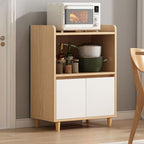 Art Deco Sideboard with 2/1 Drawers, Standard/Narrow 2 Shelves Larder Storage, Lumber Countertop, and 4/3 Doors