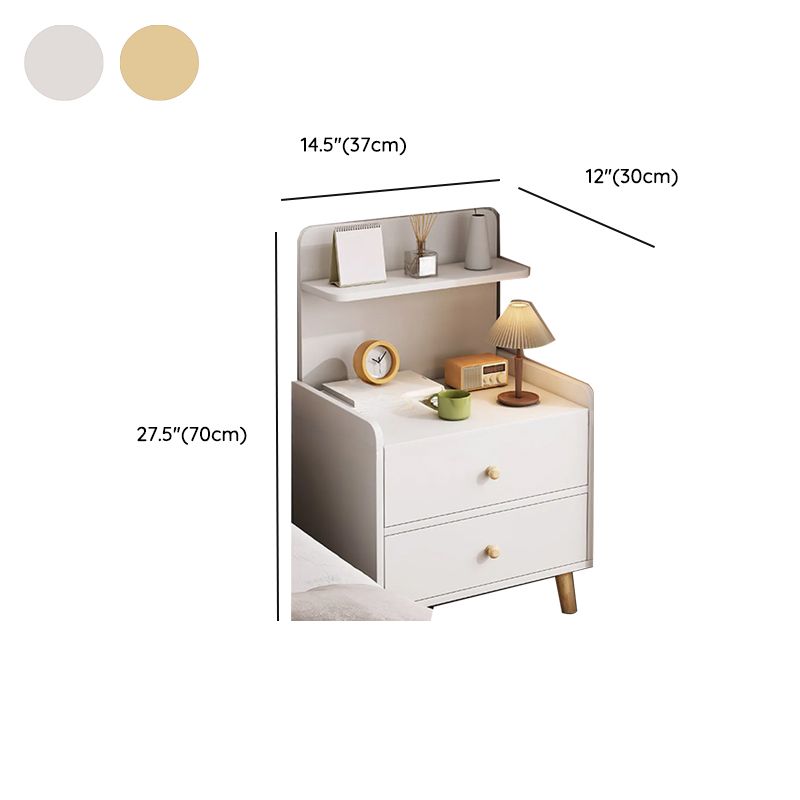 Modish Nightstand With Drawer Organization Featuring 2 Shelves and Composite Wood Countertop