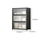 Simplistic Grey Standard Bambusa Display Stand with Cabinet, Shelf and Door