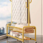 Modern Simple Style/Glam Hall Rack with Receptacle, Steel Frame, 1 Basket, and Shoe Storage
