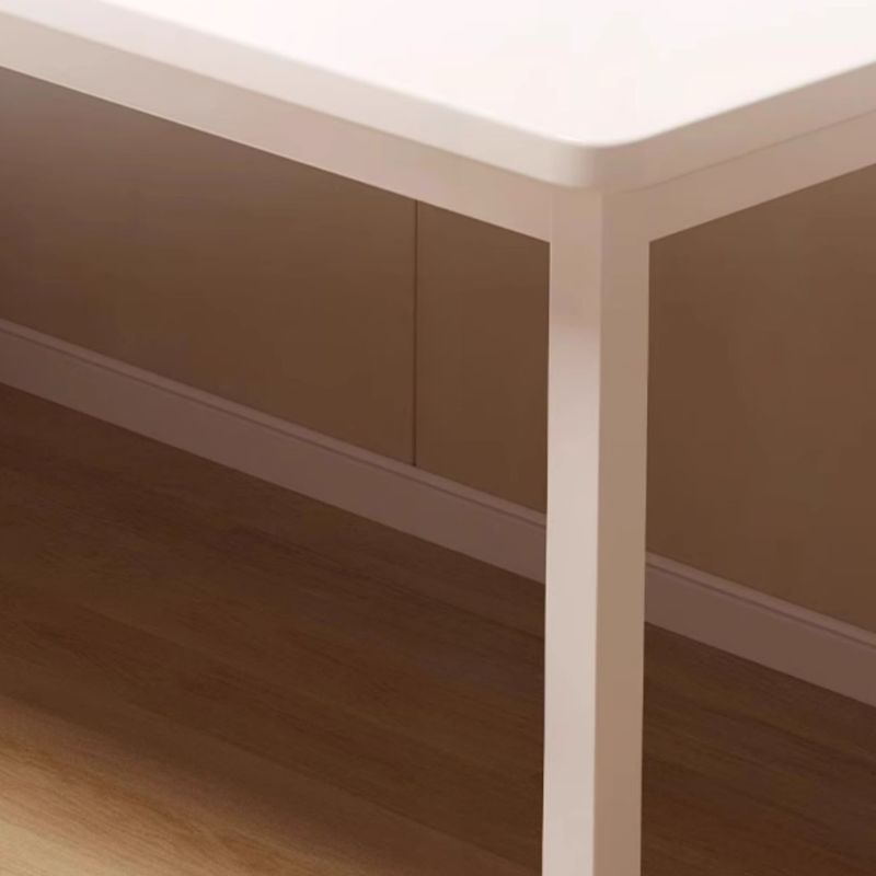 Modern Rectangular Laminate Writing Table with Chalk/Unfinished Color Drawers, Exterior Shelf, and Hutch