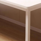 Modern Rectangular Laminate Writing Table with Chalk/Unfinished Color Drawers, Exterior Shelf, and Hutch