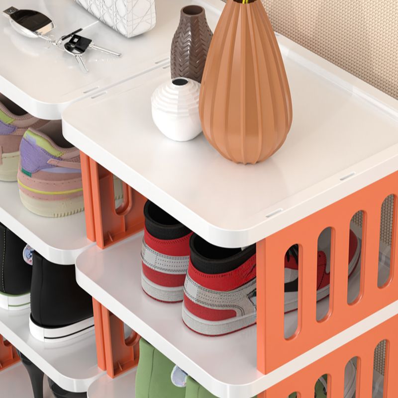 Art Deco Polymerized Material Square Shoe Rack with 2/3/4 Shelves, 1-10 Pairs Capacity for Drawing Room
