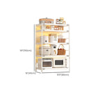 White Modern Standard Baker's Rack with Metal Frame and Manufactured Wood Shelves