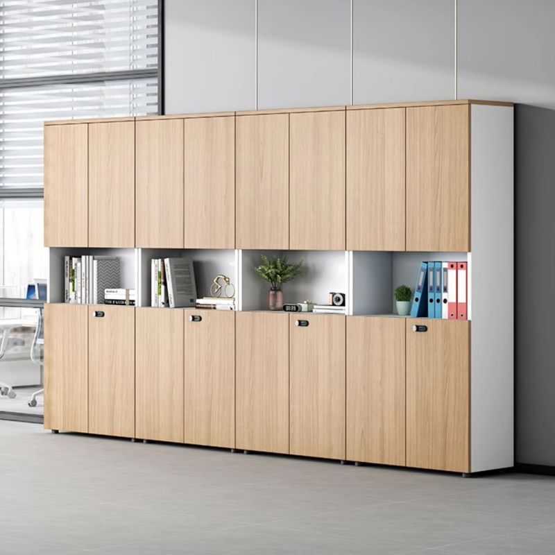 Natural Finish Office Console Cabinet with Fade-proof Durability and 1-Wide Compartment