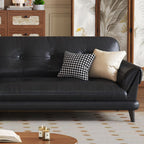 Contemporary Modern Solid Color Stain Resistant Standard Sofa/Loveseat/Single Sofa in Midnight Black, Seats 3/Seats 4/2-seater with 2 Pillows