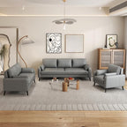 Simple Solid Color Blue/Grey/Orange Sofa with Pillow Back & Square Arm Living Spaces, Scratch Resistant