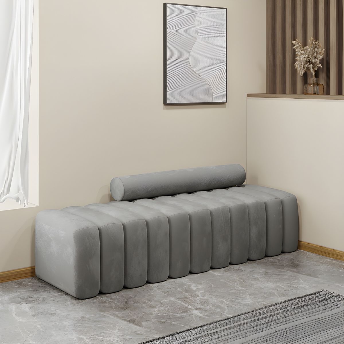 Armless Sofa 14.96" H * 19.69" W Contemporary Sofa for Living Room