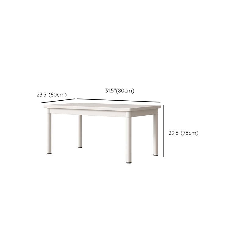 Trendy Rectangular Manufactured Wood Writing Table in Chalk