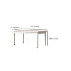 Trendy Rectangular Manufactured Wood Writing Table in Chalk