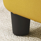 Trendy Square Solid Color Standard Ottoman in Slate Blue/Amber Color/Cream with Natural Wood Frame