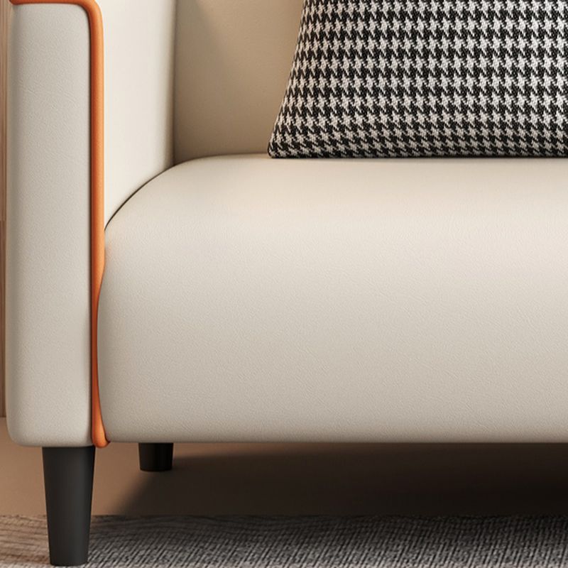 Trendy Solid Color Water Resistant Standard Sofa/Loveseat in Grey/Beige/Amber Color, Seats 3/2 People with 2 Pillows