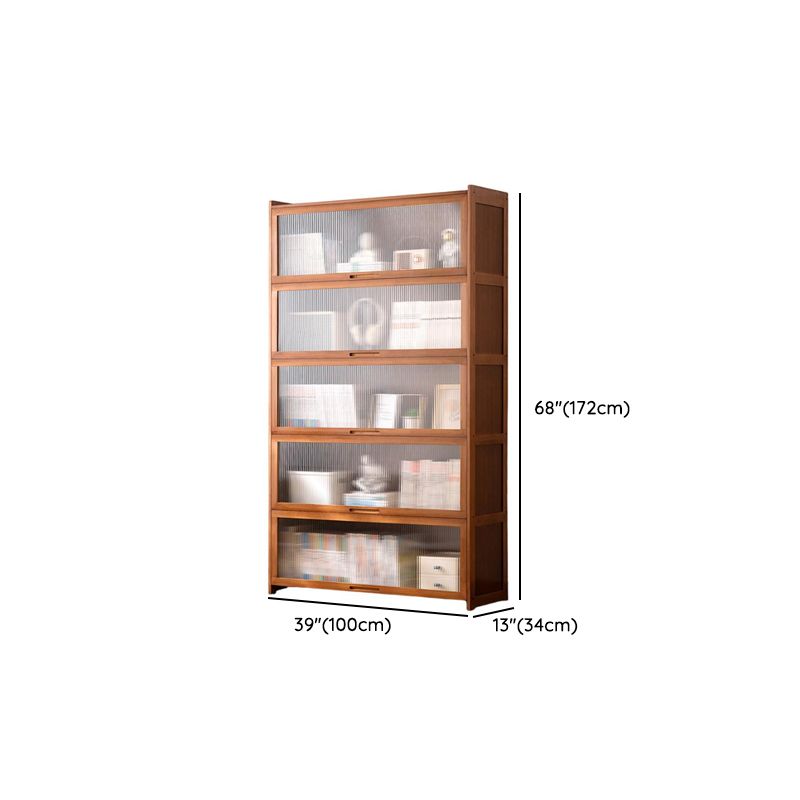 Sepia Vertical Organizing Shelf with 5-Cabinet and 5-Shelf Closed Back