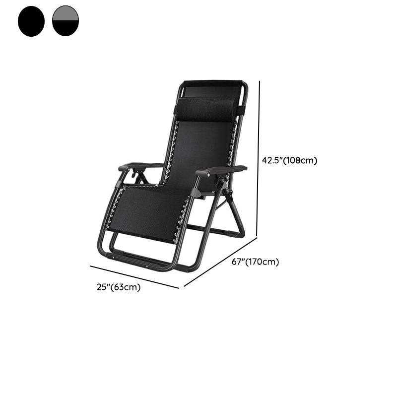 Solid Color Arm Recliner in Midnight Black with Alloy Frame, Standard Base, Locking Back Angle, Cupholder, and Removable Back