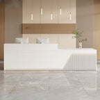 Reception Desk Rectangle with Hutch 2 Drawers/1 Drawer Hutch Keyboard Tray and Filing Cabinet, Manufactured Wood Top