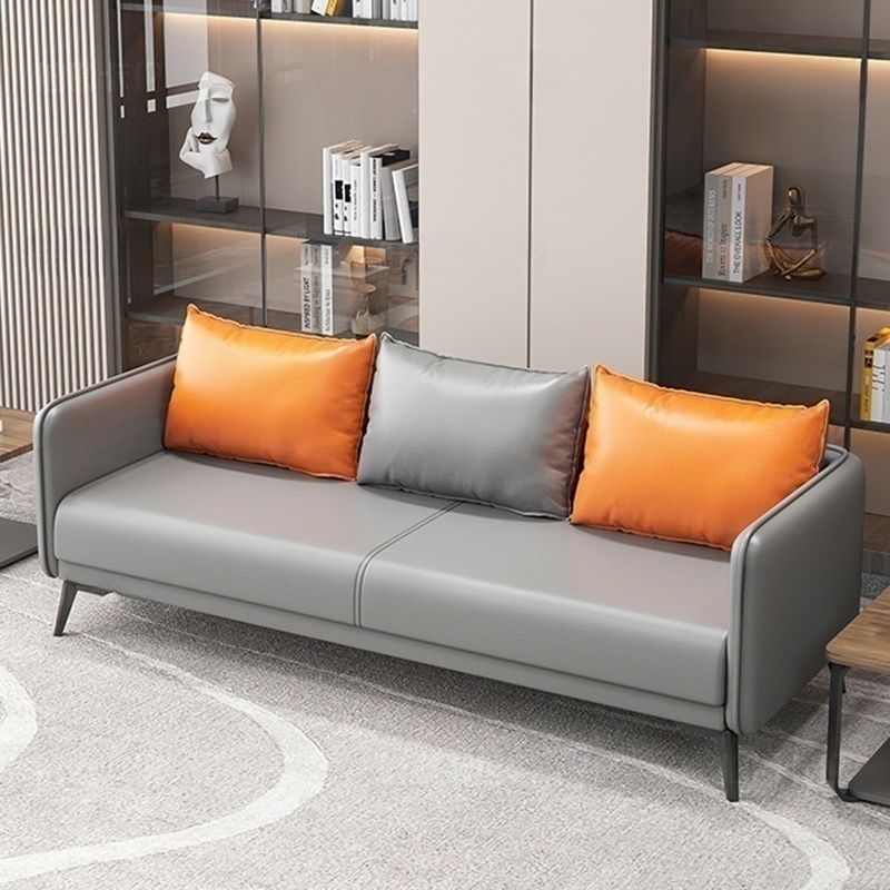 Modern Gray Standard Sofa with Pillow Back for Living Spaces