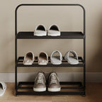 Art Deco/Glam Iron Rectangle Shoe Rack with 3 Shelves for 1-10 Pairs in Drawing Room
