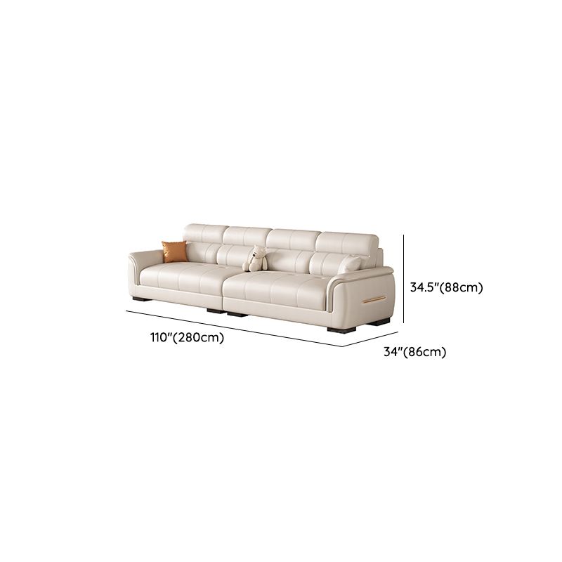 Trendy Solid Color Stain Resistant Standard Sofa/Loveseat/Single Sofa in Beige with Arm, Seats 2 People/5 Person/Seats 3, and 2 Pillows