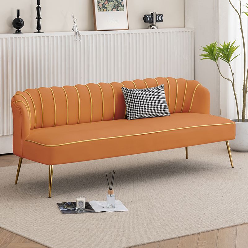 Modish Solid Color Stain Resistant Standard Sofa/Loveseat in Grey/Beige/Amber Color for 2/4-seater/3-seater with 1 Pillow