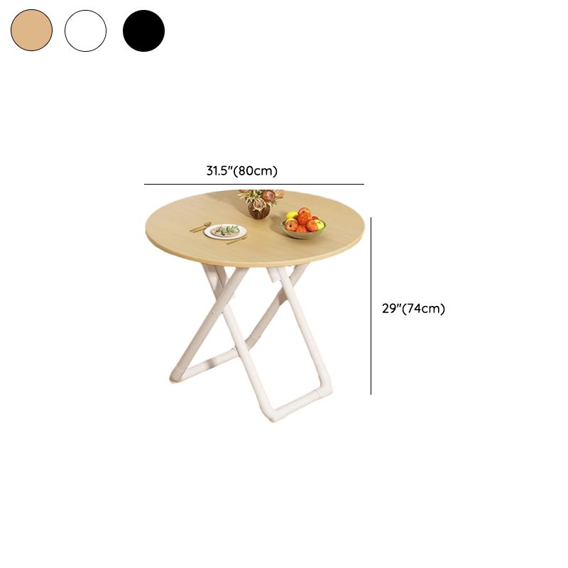 Panel Wood Dining Table with Sleigh Base, No Extra Durability, Foldable Square Top for 2-seater