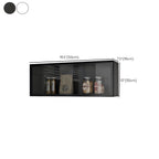 Contemporary Faux Wood Wall Mounted Display Cabinet with Glass Door