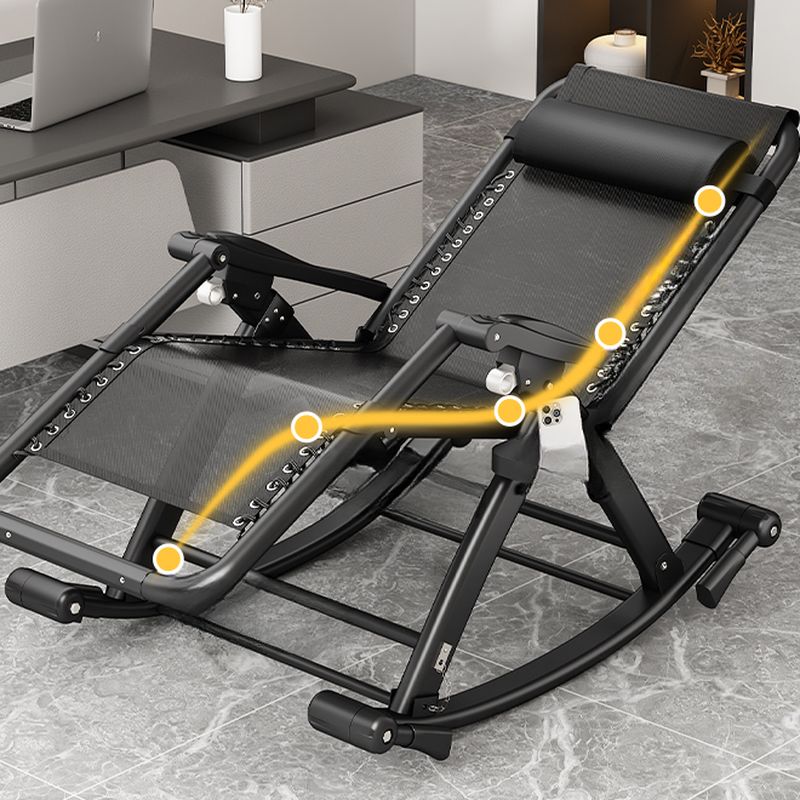 Contemporary Alloy Rocking Chair with Scratch-defiant Padded Seat and Track Arm