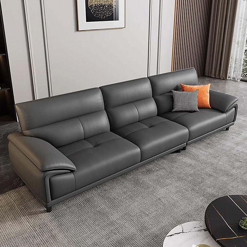 Contemporary Modern Solid Color Tear Resistant Standard Sofa/Loveseat in Ink with 4-seater/3/2 People and 2 Pillows