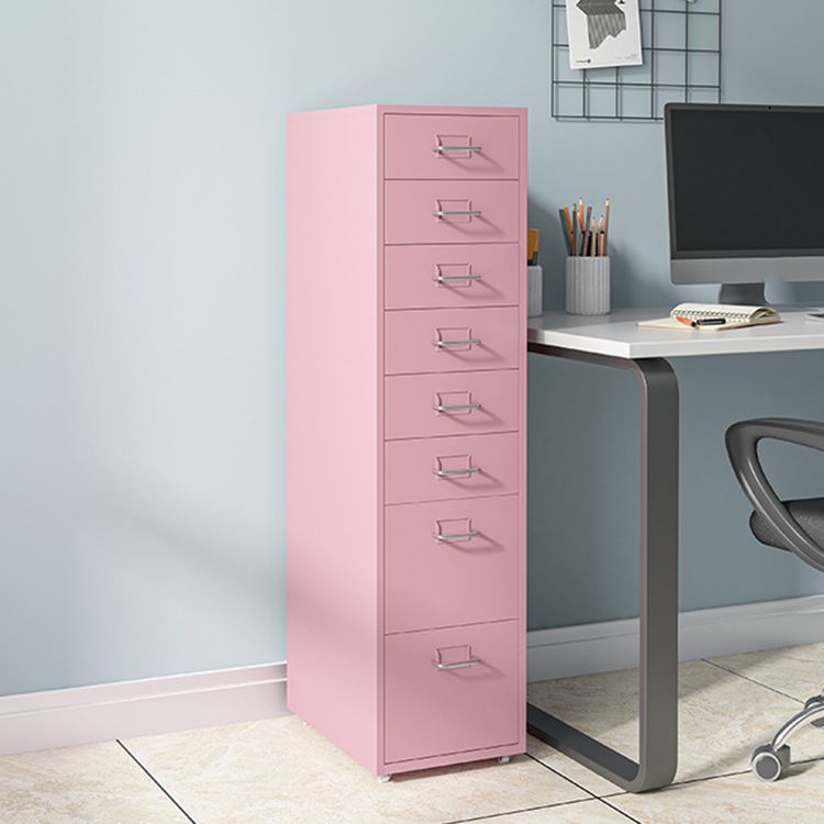 16" Wide Modern Vertical Mobile Filing Cabinet with Castors and Locking Drawers