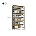 Modern Metal Display Stand with Wooden Shelves and Open Storage
