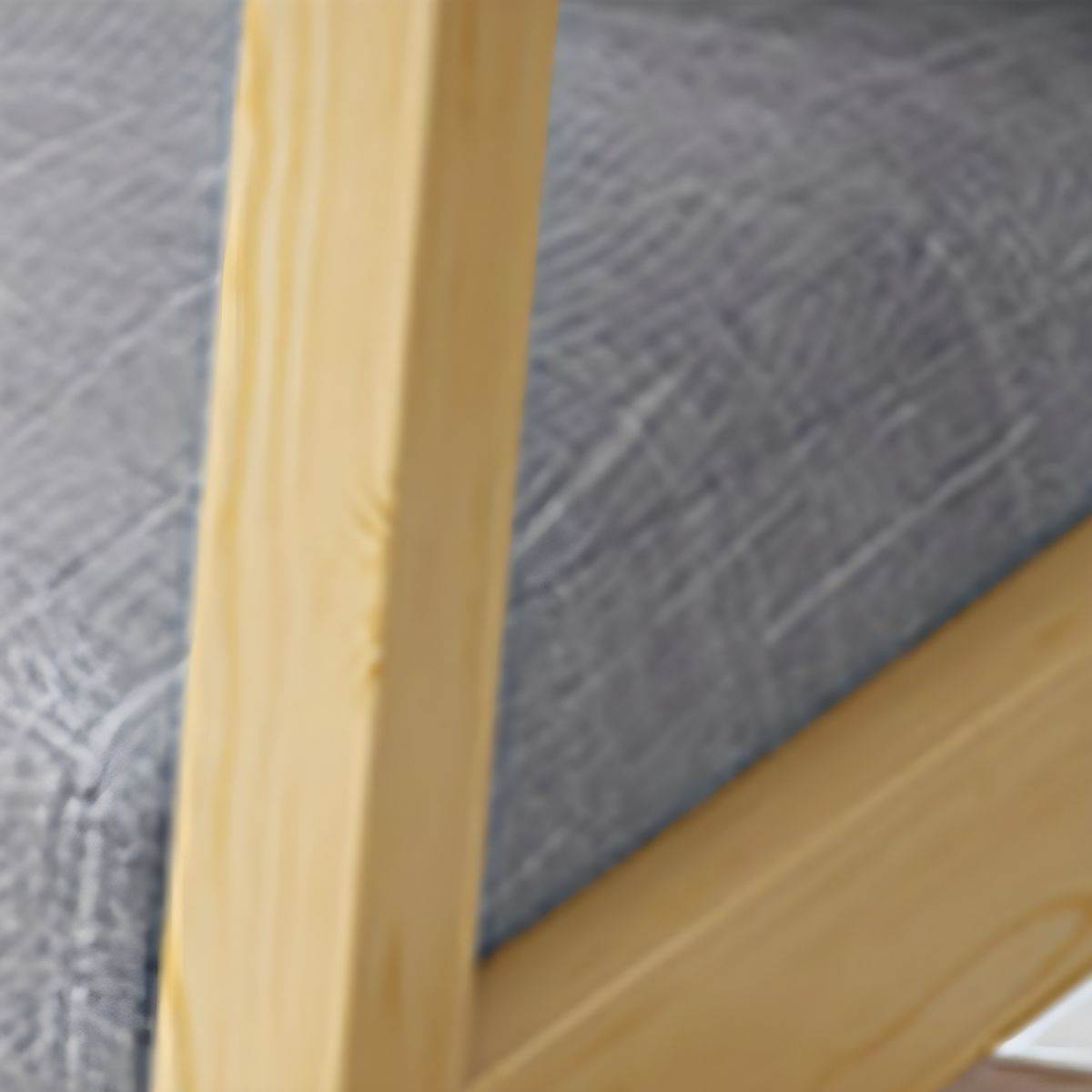 Modern Linen Small Sofa with Square Arm and Tight Back - Natural Wood Leg Color