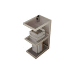 Minimalist Glass Nightstand with Steel Frame - Sleek Open Storage for Bedroom Essentials