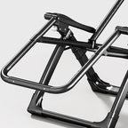 Trendy Brown/Grey/Black Solid Color Reclining Deck Chair with Metal Non Rocking Base and Locking Back Angle