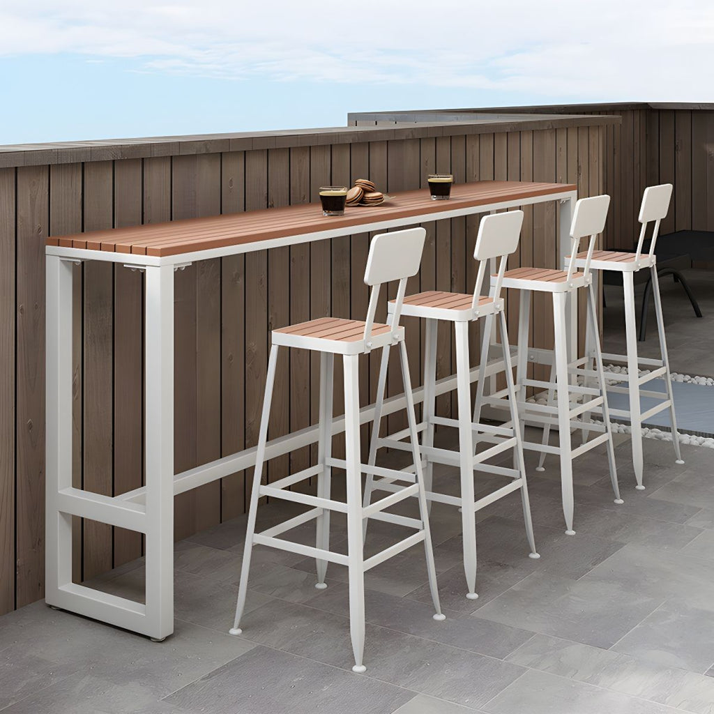 Rectangle Footrest Pub Dining Set 1/4/5 Pieces Outdoor Industrial Bar Pub Table Set